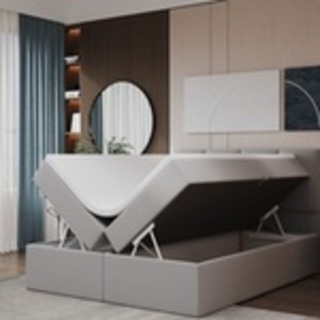 Boxsping met opbergruimte Bruin